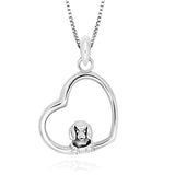 Cute Lovly Dog Heart Pendant Necklace