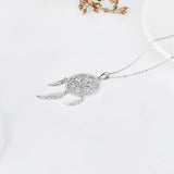 Dream Catcher Necklaces, 925 Sterling Silver Flower Dream Catchers Pendant Charm Jewelry