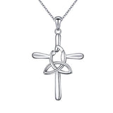 Silver Mother Celtic Cross Pendant Necklace 