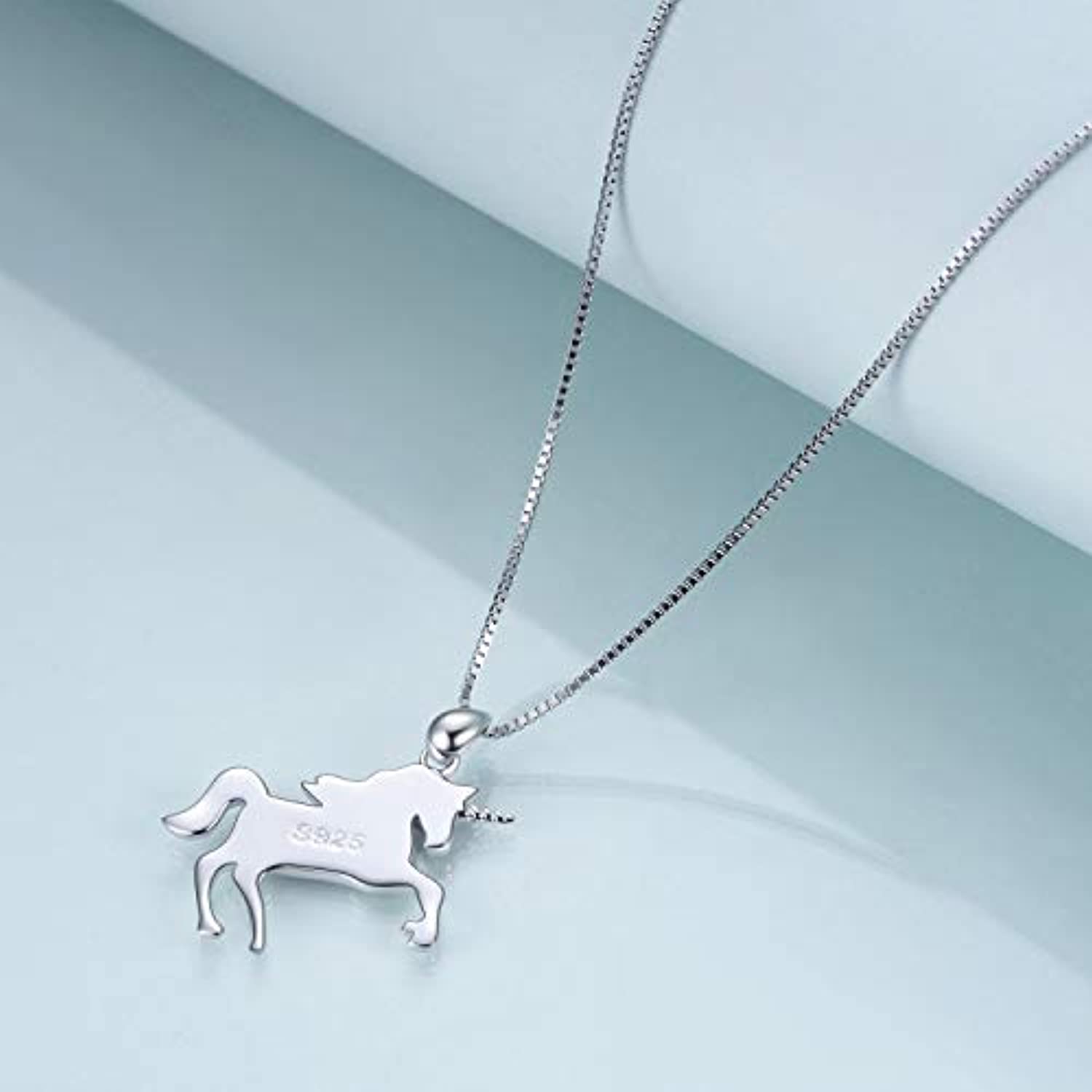 Unicorn Pendant Necklace Jewelry Gifts Sterling Silver Filigree Running Unicorn Necklace for Women Teen Girls Unisex