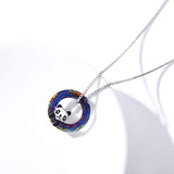 Panda Necklace  925 Sterling Silver Cute Animal with Crystal Pendant Necklace Panda Jewelry Birthday Gifts for Women