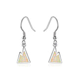 silver White Opal Mountain Range Drop Earrings