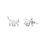 Sterling Silver Cute Hypoallergenic Cat Stud Earrings for Women