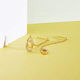 Yellow Gold plated  Infinity Oval Circle Knot Cubic Zirconia  Dangle Earrings Fashion Jewelry
