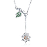 S925 Sterling Silver Sunflower Y Necklace - Christmas Jewelry Gifts for Women