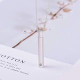 Bar Urn necklace for ashes 925 Sterling Silver Simple cylinder Memorial Keepsake Minimalist Cremation Jewelry pendant necklace for men