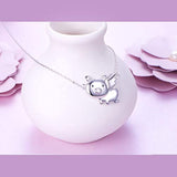 925 Sterling Silver Flying Pig Pendant Necklace for Women Girls Jewelry Birthday Gift