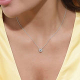 Rhodium Plated Sterling Silver Solitaire Anniversary Wedding Pendant Necklace Made with Swarovski Zirconia Asscher Cut