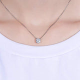 14K Gold  Oval Moissanite Pendant Necklace for Women