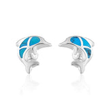Colored Dolphin Porpose Fish Post Stud Earrings