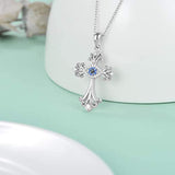 925 Sterling Silver Evil Eye Necklace Cross Pendant Necklace Faith God Jewelry Lucky Religious Necklace Baptism Birthday Graduation Gift