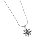 Oxidized Sterling Silver Filigree Snowflake Christmas Antique Design Pendant Necklace