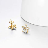 S925 Sterling Silver Flower Stud Earrings Jewelry Gifts with Swarovski Crystals For Women