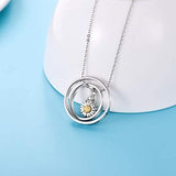 Sunflower Urn Necklace for Ashes S925 Sterling Silver Cremation Jewelry - No Longer by My Side Forever in My Heart Cremation Memorial Keepsake