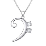 Silver Musical Note Necklace Pendant 