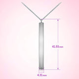 925 Sterling Silver Simple Thin Dainty Vertical Bar Pendant Everyday Necklace for Women, 24