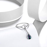 Mysitc Rainbow Topaz Jewelry Women 925 Sterling Silver Rainbow Topaz Rings Girls Dating Gift