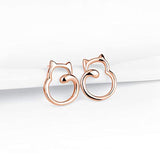 925 Sterling Silver Cat Stud Earrings for Girls, Cat Earrings for Women,  Birthday Gift for Cat Lovers