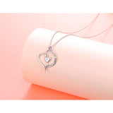 S925 Sterling Silver Always My Sister Forever My Friend CZ  Heart Pendant Necklace Bff Gift for Women Girls
