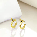 Gold Plated Bee Earrings Sterling Silver Small Hoop Hypoallergenic Earrings for Women