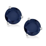 18K  Gold Blue Sapphire Stud Earrings