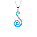 Blue Opal Snake Dainty Delicate Necklace