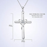 Silver Necklace For Women Heart Necklace 925 Sterling Silver Hope Love cross Necklace Dainty Chain For Girls