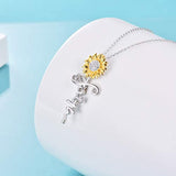 Sunflower Necklace 925 Sterling Silver Faith Necklace for Women Sunflower Faith Jewerly, Birthday Gifts for Her