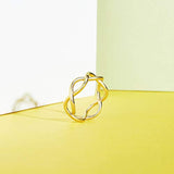 Yellow Gold  plated  Infinity Ring Criss Cross Endless Love Ring Fashion Jewelry Gifts for Women