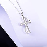 Cross Urn Pendant Necklace for Ashes 925 Sterling Silver Cremation Memorial Gifts for women men