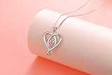 925 Sterling Silver CZ Love Heart Pendant Necklace Gift for Women Girls Mum