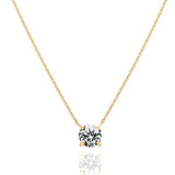 14K Gold Plated Crystal Solitaire  Dainty Choker Necklace | Gold Necklaces for Women