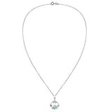 Heart Turquoise Celtic Knot Claddagh .925 Sterling Silver Pendant Necklace