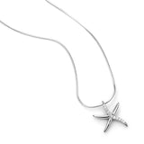 925 Sterling Silver Cubic Zirconia CZ Starfish Pendant Necklace