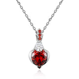 Silver Red Heart Necklace 