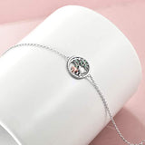 Elephant Tree Of Life Bracelet Gifts for Women Sterling Silver Cute Animals Adjustable Bracelets Jewelry for Women