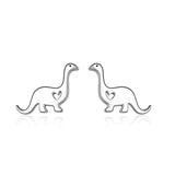 Silver Dinosaur Stud Earrings