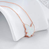 S925 Sterling Silver Created Opal Butterfly Jewelry for Women Teens Birthday Gifts