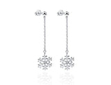Snowflake 925 Sterling Silver High-Polished Drop Dangle Earrings Gift Idear for Women