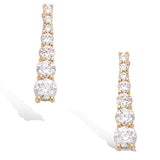 Yellow Gold plated Cubic Zirconia CZ Bar dangle  Earrings Fashion Jewelry