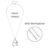 S925 Sterling Silver Summer Palm Tree Necklace Pendant Beach Heart Necklace Jewelry for Women