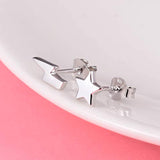 Hypoallergenic Bolt Star Silver Stud Earrings Silver Crescent Stud Earrings for Women Men Girls