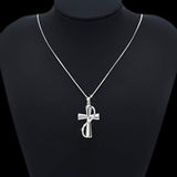 925 Sterling Silver Cremation Memorial Jewelry Cross Urn Necklace for Ashes for Women