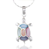 Mother of Pearl Shell Sea Turtle Pendant Necklace