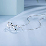 Infinity Heart Necklace for Women 925 Sterling Silver Love Pendant Necklace White Gold Plated CZ Gift for Women Girls