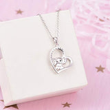 925 Sterling Silver Heart Elephant Pendant Necklace Good Luck Dream Gift Jewelry for Women Girlfriend