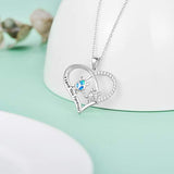 Sterling Silver Turtle Necklace Heart Pendant Forever in My Heart Necklace for Women Girls Friends