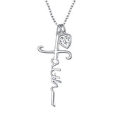 Infinity Love of God Heart Cross Pendant Necklace