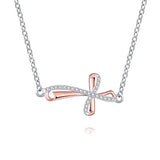  Silver Infinity Cross  Pendant Necklace