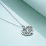 Celtic Jewelry for Women Sterling Silver Celtic Knot Love Heart Pendant Necklaces for Women